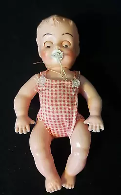 Vintage Adorable Blue Box Baby Doll  With Sleepy Eyes Jointed  6” Pacifier  • $11