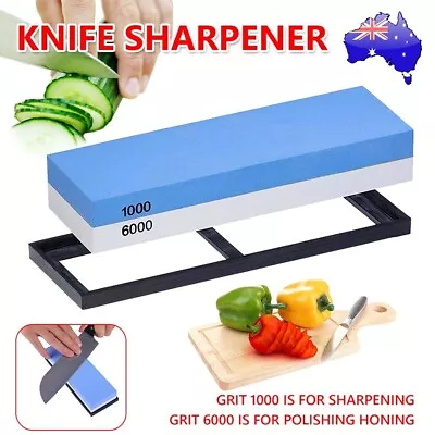 $14.55 • Buy Knife Sharpener Whetstone Waterstone Sharpening Water Stone 1000/6000 Grit Tools
