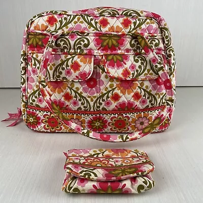 Vera Bradley Purse Tote With Wallet Folkloric Shoulder Bag Pink • $19.95