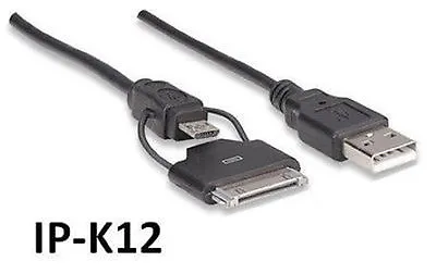 2-in-1 ILynk USB To IPod/ IPhone 30-Pin + USB Micro B Charge/Sync Cable - 393720 • $14.98