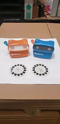 2 Vintage 1998  3D View Masters 1 Blue & 1 Orange With 2 Disc • $25