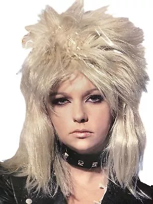 Halloween Womens Blonde Punk Rocker Wig • $9.99