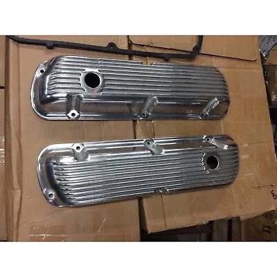 62-85 SBF Ford 302 Retro Finned Polished Aluminum Valve Covers 289 351W 5.0 SB • $146.37