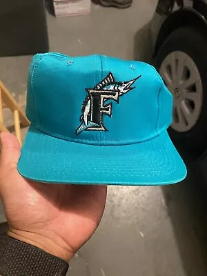 Vintage 90s Florida Marlins Competitor Snapback Hat Cap MLB VTG • $34.99