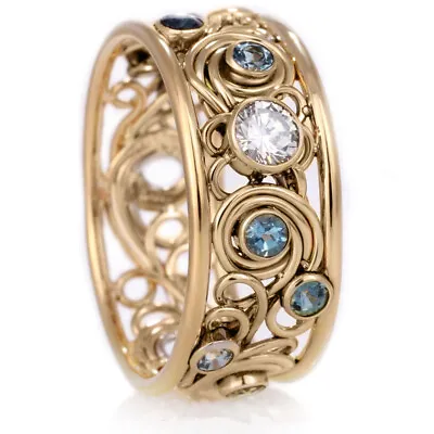18k Yellow Gold Plated Ring Charm Cubic Zirconia Women Wedding Jewelry Size 6-10 • $2.50