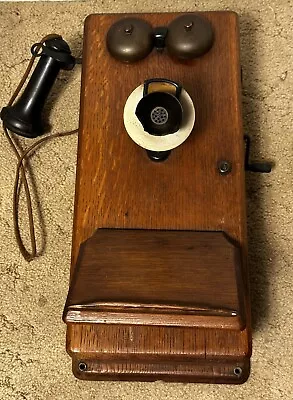 Antique STROMBERG-CARLSON Model 1018 Type 896 Oak Crank WALL TELEPHONE Farmhouse • $129.99