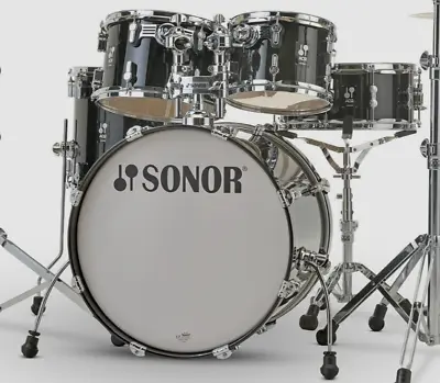 Sonor AQ2 Maple STAGE 5pc Shell Pack W/22  Bass Transparent Black Lacquer • $1489
