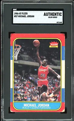 1986 Fleer Michael Jordan Rookie Card RC #57 - Certified SGC Authentic - Rare! • $2123.25