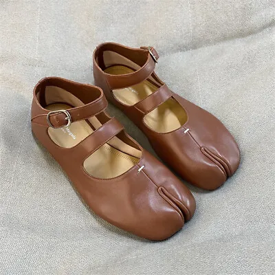 Maison Margiela Genuine Leather Black/Brown Tabi Mary Jane Oxfords Size Shoes • $226.52
