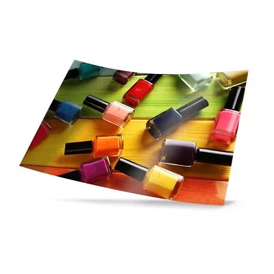 Art Print Poster Colourful Nail Polish Bottles Makeup #50577 • £8.99