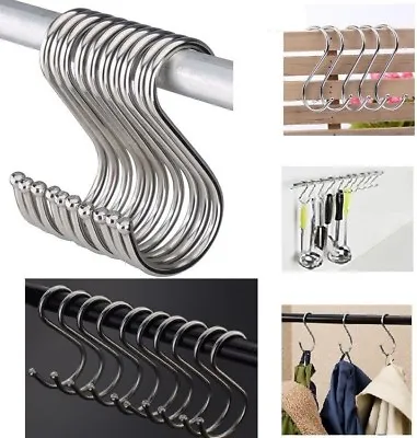 Quality Stainless Steel S Hooks Kitchen Meat Pan Utensil Clothes Hanger Hanging • $37.29