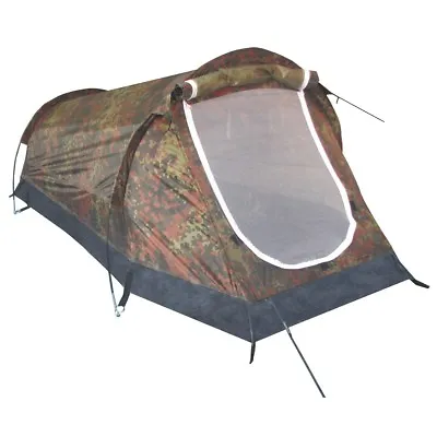 BW German Army Flectarn Camo Tactical Army 1 Men Tunnel Tent  Schwarzenberg  • $74.99