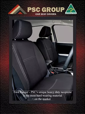 Ford Px Ranger Front Pair Waterproof Neoprene Seat Covers + Headrest Covers • $227