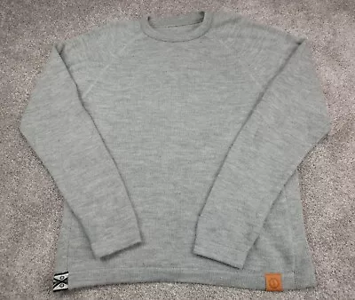 Paka Sweater Mens Large Blue Grey Alpaca Blend Handmade Raglan Crew Neck • $99.95