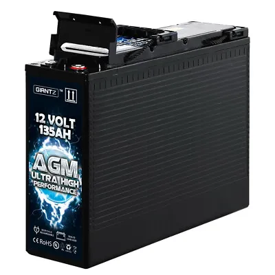 Giantz AGM Deep Cycle Battery 12V 135Ah Portable 4WD Sealed Marine Solar Slim • $223.98