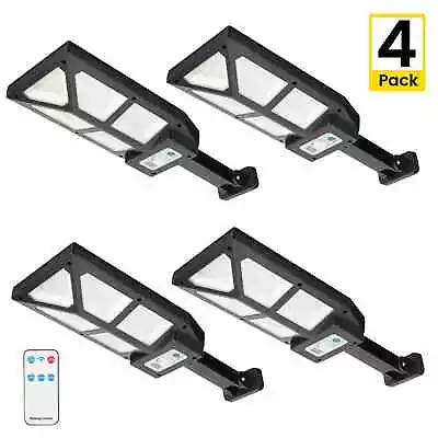 Thorfire 4 Pack Solar Street Light 196LED 800LM Motion Sensor Flood Lights • $23.95