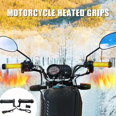 7/8  Motorcycle Electric Heated Handlebar Grips Hand Heater Warm Universal Fits • $19.99