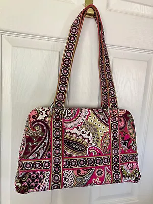 Vera Bradly Squared Away Bag Very Berry Paisley Floral Pink Purple Green • $59.99