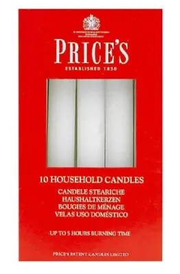 £5.49 • Buy Prices Household Candles 2cm White 5 Hours Long Burning Time 5,10,20,or 30 Pack