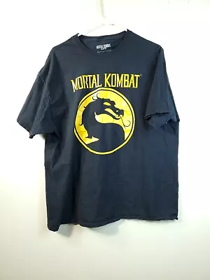 Mortal Kombat  T Shirt Mens Size XL Dragon GraphicBlack Yellow Klassic Pullover • $12.85