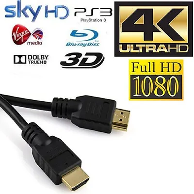 3M Metre HDMI HD 1080P Version 1.4 Gold Lead Cable Cord PS5 ULTRA HD 2.0 TV  • £3.19