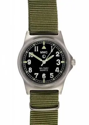 MWC G10 LM Stainless Steel Non Date Military Watch Olive Green Strap G10LM/OG/ND • £95.50