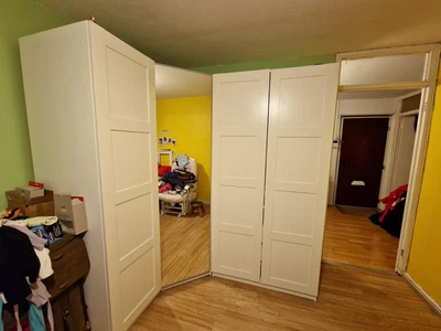 £300 • Buy IKEA Pax Corner Wardrobe. 201cm Height. White Stained Oak With Mirror Door.