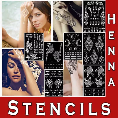 Temporary Tattoo Template Henna Stencils Mandala Ornament Large Lace Mehndi • £3.98