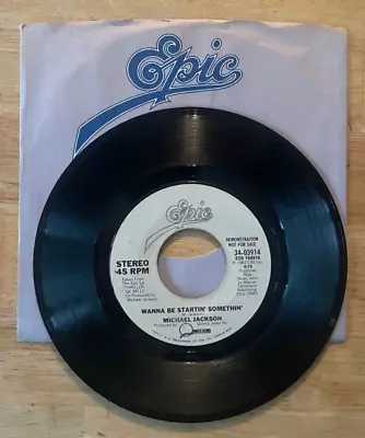 45 7  Promo Sp Michael Jackson Wanna Be Startin Somethin • $16.99