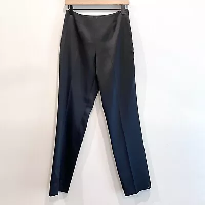 Sigrid Olsen Women’s 6 Shine Satin-Like Pleated Formal Dress Pants Black • $39.99