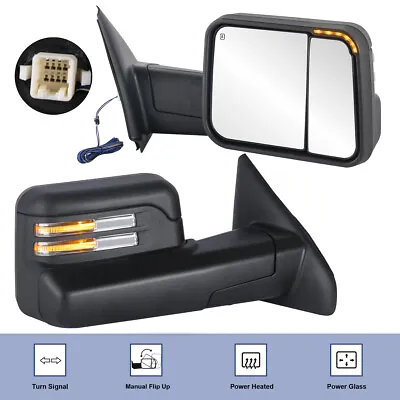 Pair Power Heated Tow Mirrors For 03-08 Dodge Ram 1500 2500 3500 W/ Led Signal • $165.95