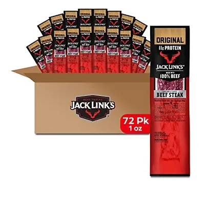 Jack Links Premium Cuts Beef Steak Original Strips Bulk 1 Ounce (Pack Of 72) • £111.94