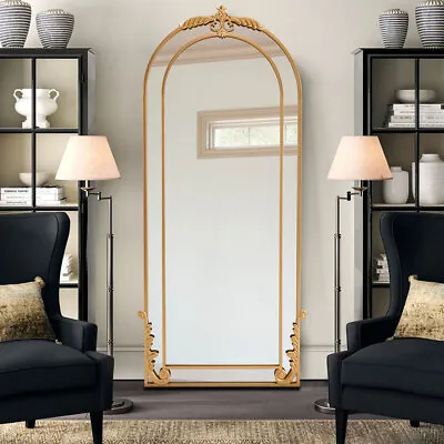 £185.95 • Buy 6FT Gold Wall Mirror Metal Carved Frame Decorative Mirror HD Explosion-Proof UK