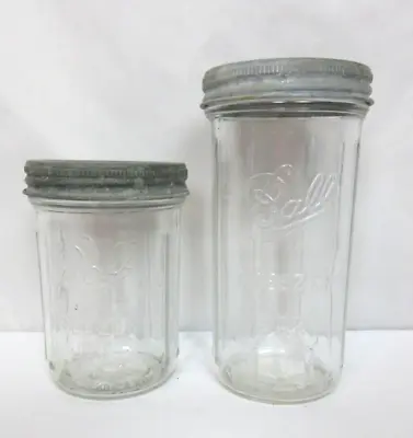$16.99 • Buy Lot Of 2 Ball Wide Mouth Freezer Jars With Zinc Lids