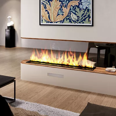 1500W Electric LED Fireplace 3D Water Vapor Inset Fire Stove Timer RemoteControl • £819.95