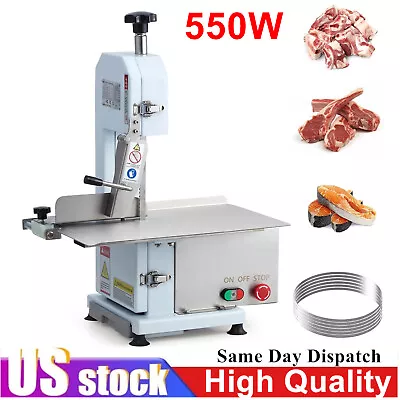 550W Electric Meat Bone Saw Machine Commercial Frozen Meat Bandsaw Cutter+6Blade • $339.99