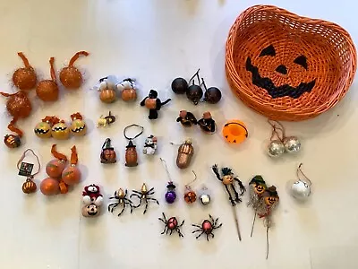 Vintage Halloween Ornaments: Glass Pumpkins Witches Jack O’Lanterns:  U PICK • $13.95