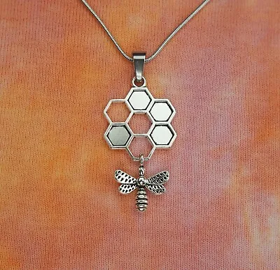 Honeycomb And Bee Necklace Or Earrings Honeybee Bumble Bees Jewelry • $32.99