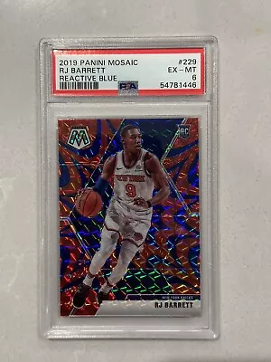 2019 Panini Mosaic RJ Barrett Reactive Blue PSA 6 Rookie • $10