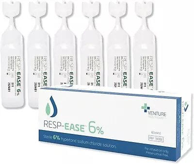 Resp-Ease® 6% Sterile Hypertonic Saline Solution For Inhalation 60x4ml Doses • £16.99