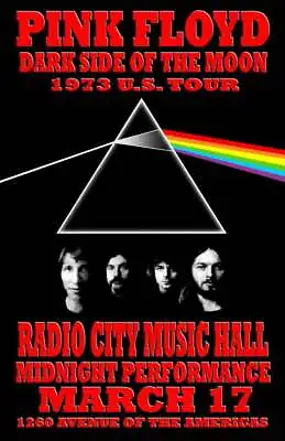 $13.99 • Buy Pink Floyd Replica *dark Side Of The Moon* 1973 Concert Poster