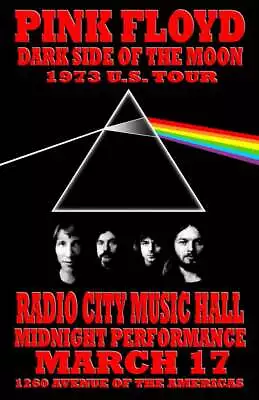 $13.99 • Buy Pink Floyd Replica *dark Side Of The Moon* 1973 Concert Poster