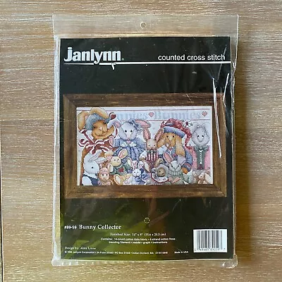 Janlynn Vintage BUNNY COLLECTOR 89-59 Counted Cross Stitch 1995 • $15.95