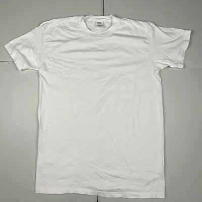 Vintage 90s Bill Blass Blank Single Stitch T Shirt White L • $18.99