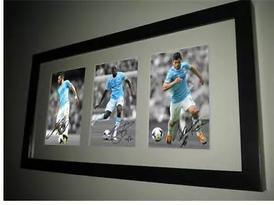 Signed Autographed Manchester City Photo Picture Frame Negredo Toure And Aguero • £35