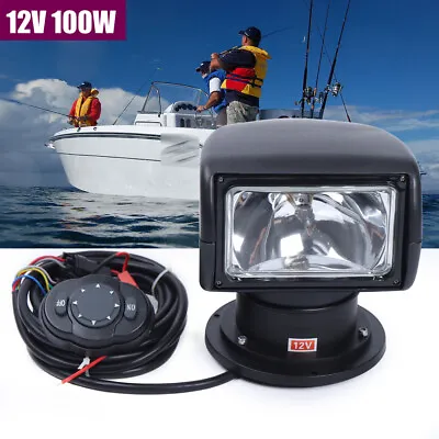 100W Marine Spotlight Offroad Truck Car Boat Search Light 12V W/ Remote Control • $79.80