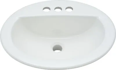 PROFLO PF19164 White 19  Self Rimming Oval Bathroom Sink • $49.28