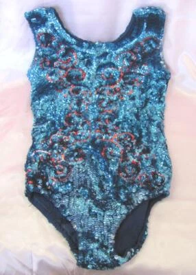 $255 • Buy 1950s VINTAGE CABARET CIRCUS HAND SEWN LEOTARD COSTUME W/SEQUINS 