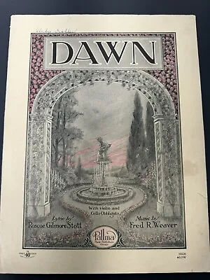 1925 Vintage Sheet Music “Dawn” With Violin And Cello Obbligato Piano • $9.64