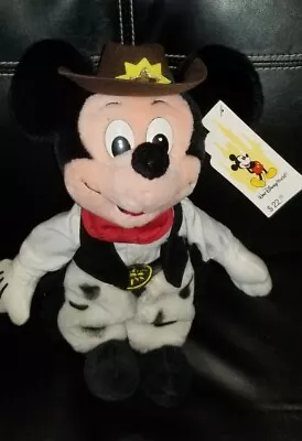 Disney Cowboy Mickey Plush With Cow Print Chaps Hat Bandanna 12  • £28.93